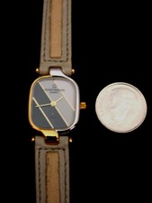 Wristwatch Lady's Michel Herbelin Stainless Gold Leather Swiss NOS 1980s France