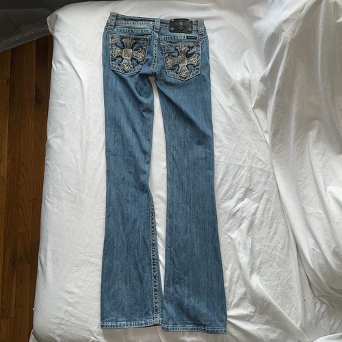 Miss Me Rhinestone Celtic Cross Bootcut 