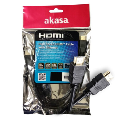 Akasa AK-CBHD02-20V3 HDMI Cable 1.4 - 2 Meters - 4K UltraHD 3D
