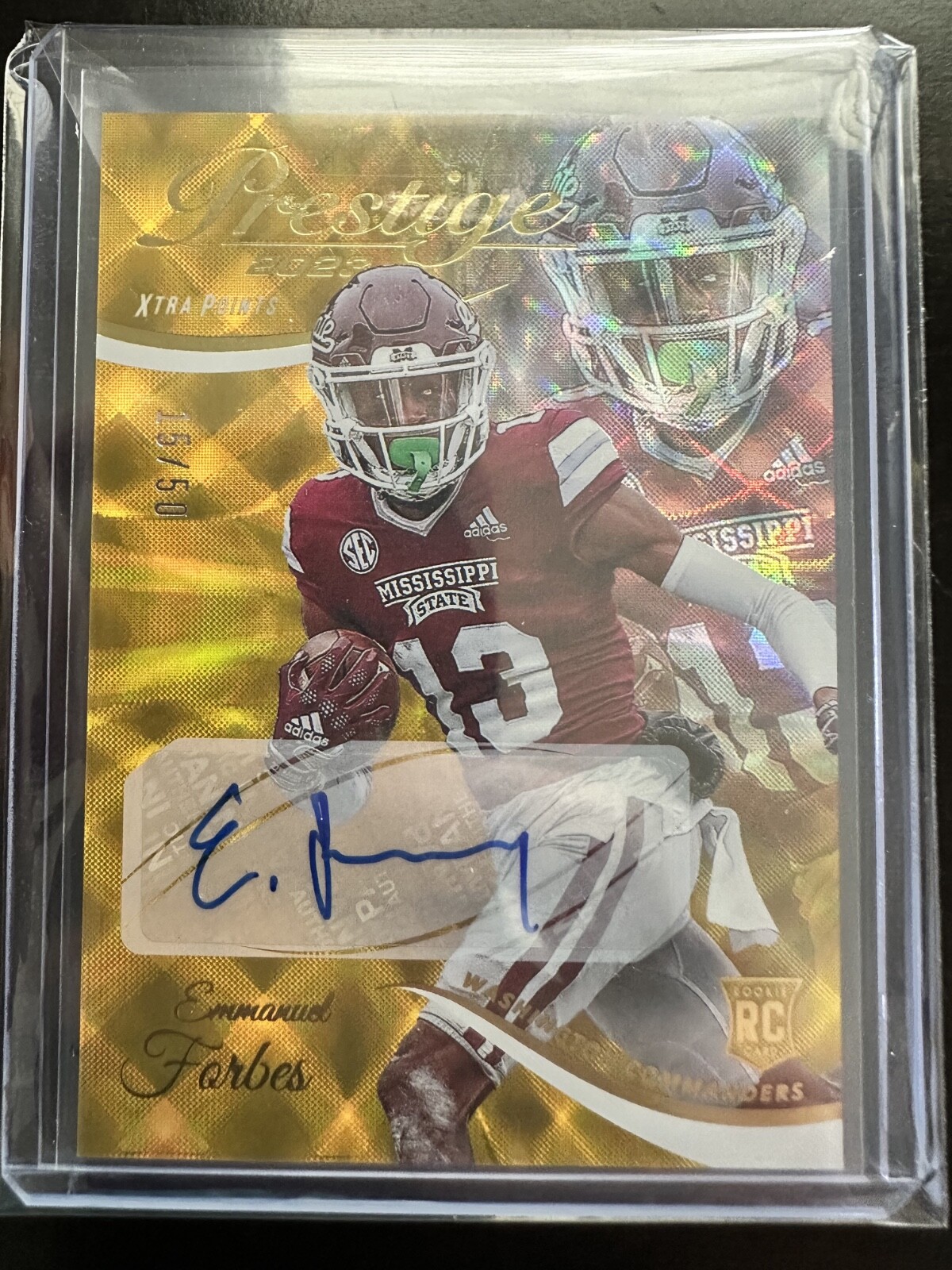 Emmanuel Forbes Panini Prestige #335 Signature-Gold Xtra Points Premium
