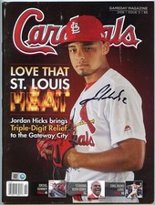Jordan Hicks Autographed Signed 2018 Cardinals Gameday Magazine MLB COA