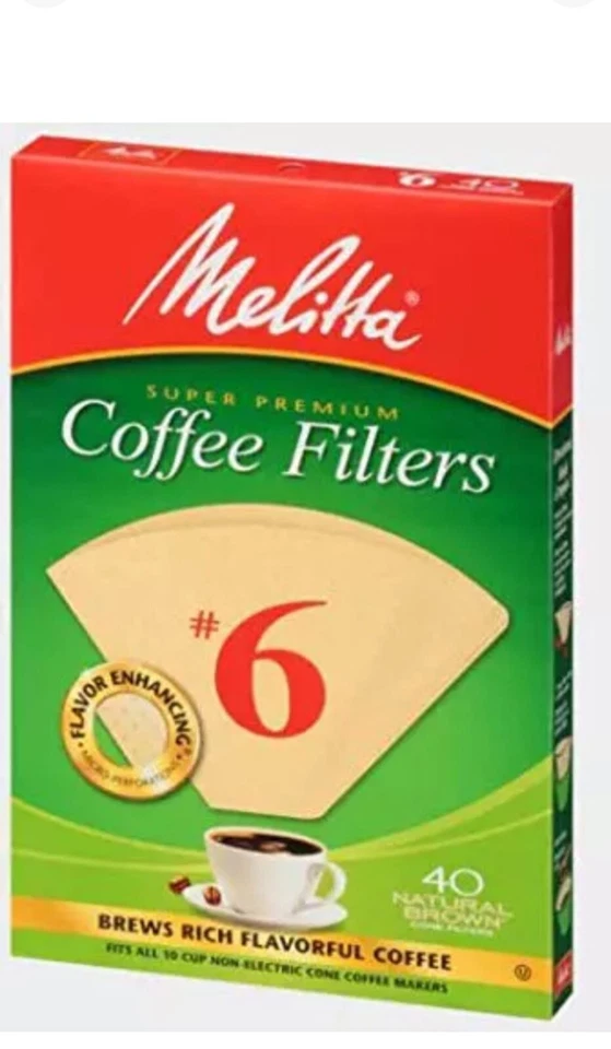 Filtros de café de cono Melitta #6, marrón natural sin blanquear, lote de 3 40 unidades  Foto 2 de 4
