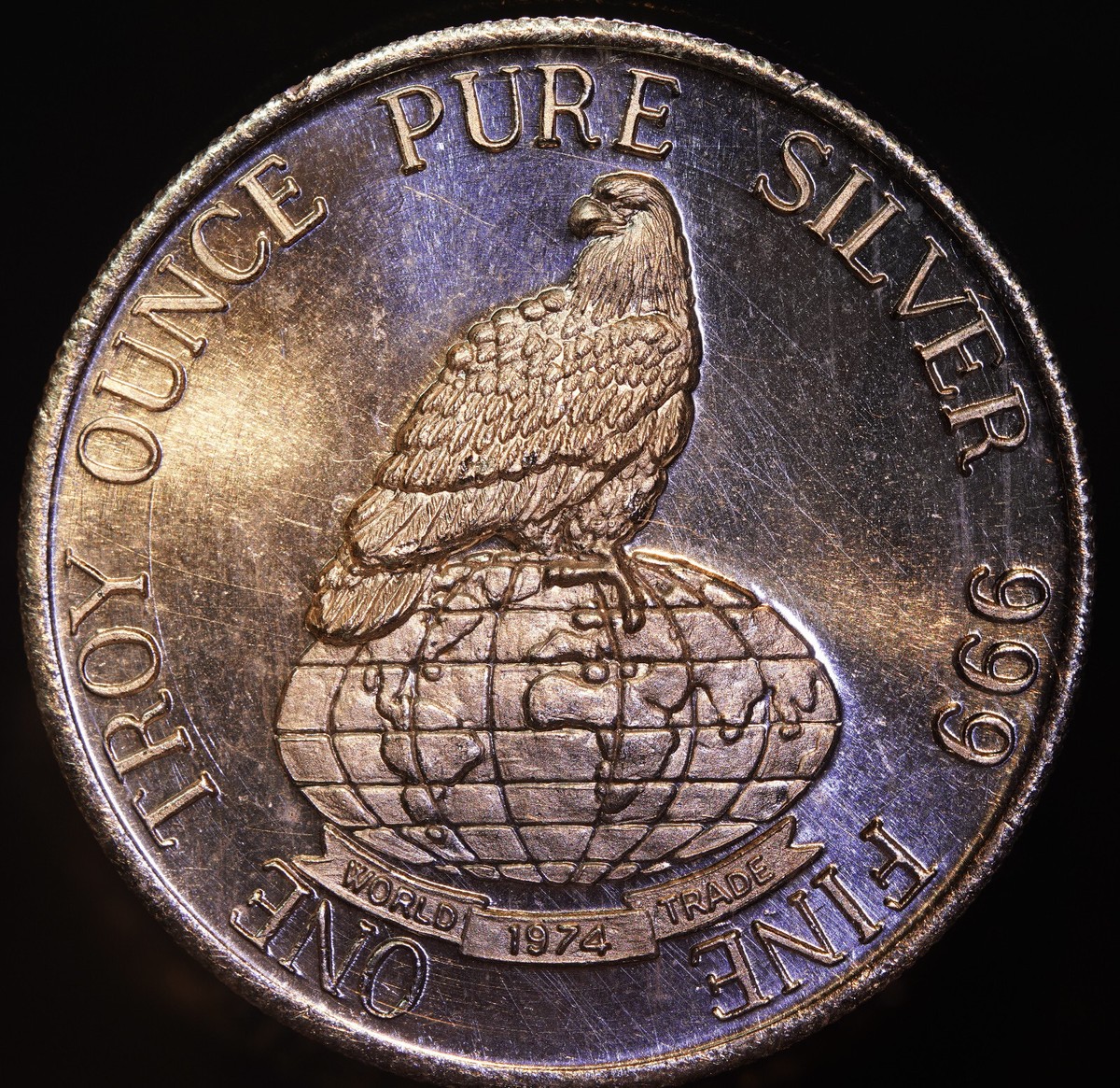 1974 El Paso Mint Texas Eagle Vintage 1oz 999 FINE Silver art bar