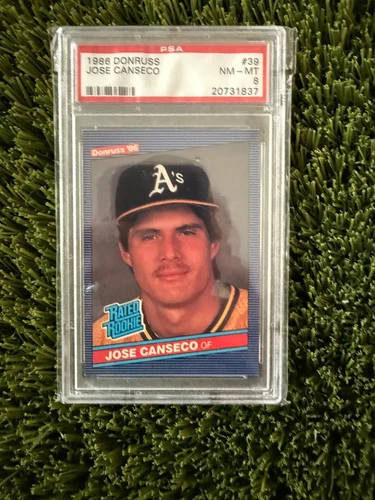 1986 DONRUSS JOSE CANSECO #39 PSA 8 RC
