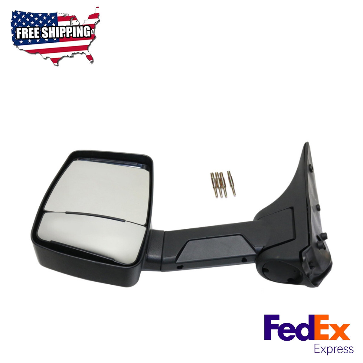 Towing Mirror Textured Black Driver Side Fits 92-15 Ford E-350 E-150 E-250