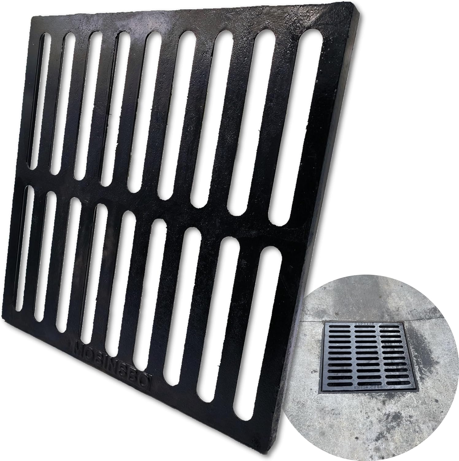 Cast Iron Drain Grate, 18X18 Outdoor Drain Cover, B Class Sewer Grate, Durabl...