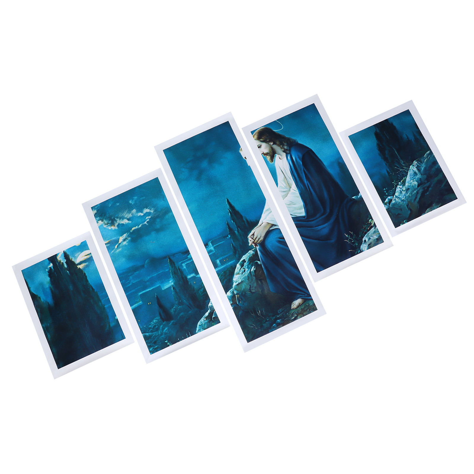 5Pcs Frameless Art Paintings Jesus Wall Hanging Painting Picture