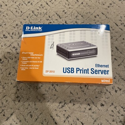 D-Link DP-301U Fast Ethernet USB Print Server Wired - NIB Free Shipping
