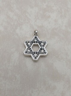 Ciondolo stella di David David Yurman argento sterling diamante nero