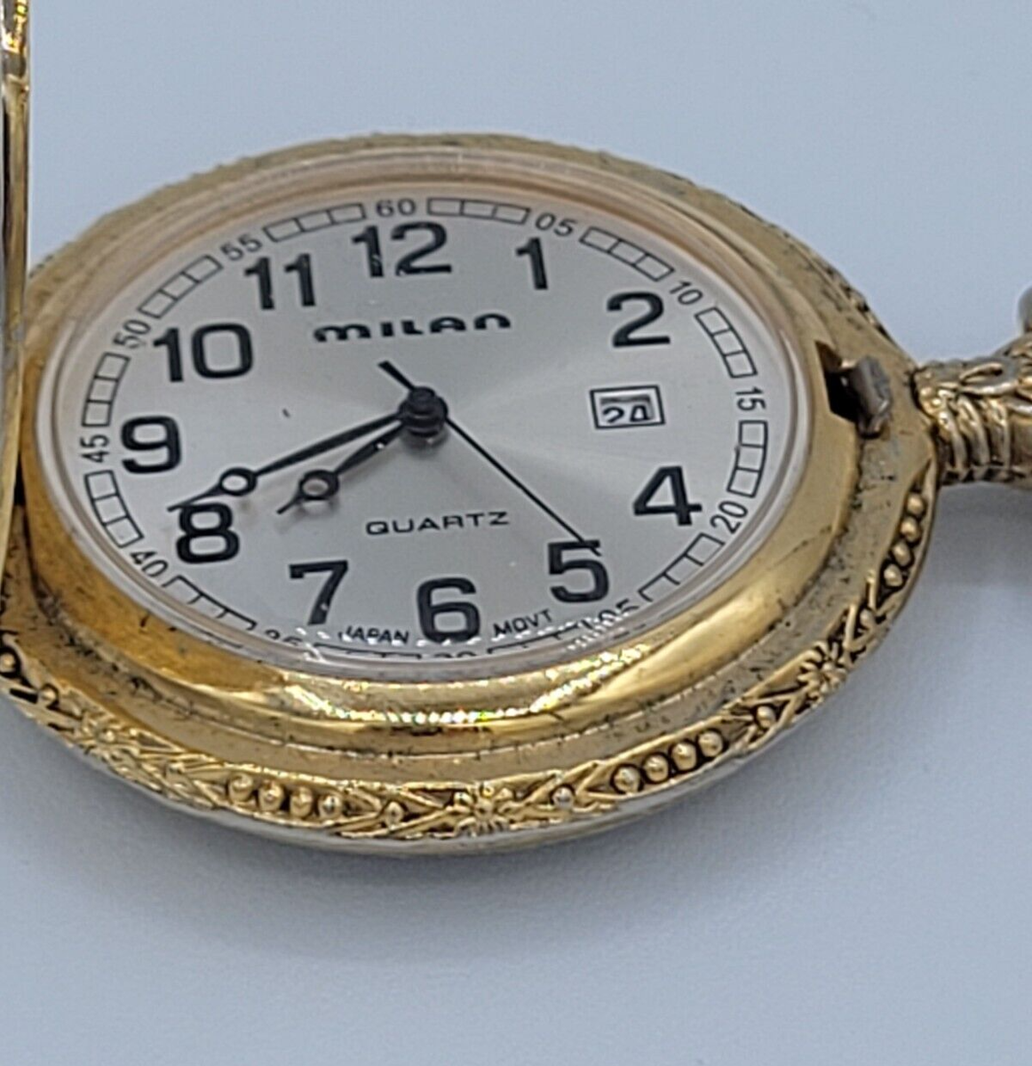 Milan Pocket Watch Eagle Vintage Milan #1 Dad Gold Tone Eagle Date