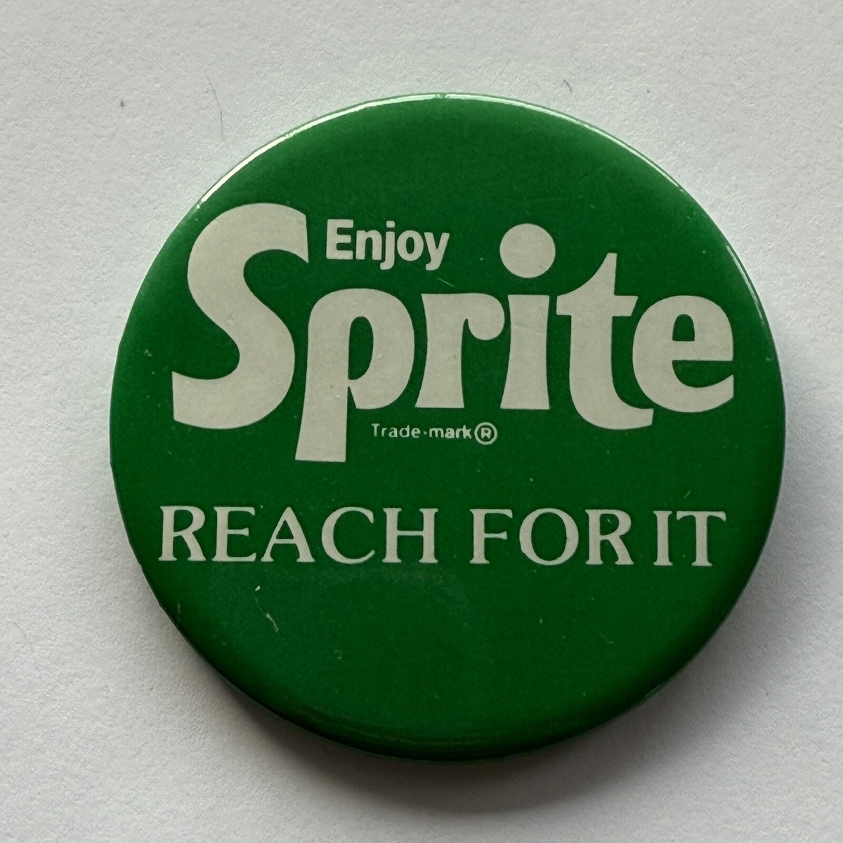 Enjoy Sprite Reach For It Pinback Button VTG Soda Pop Lemon Lime