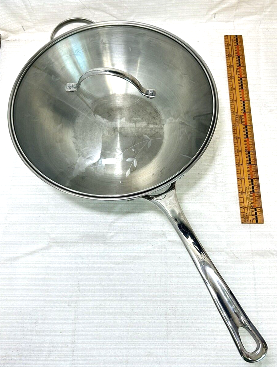 Huge Princess House Stainless Steel 13 Inch Wok Skillet Pan | eBay