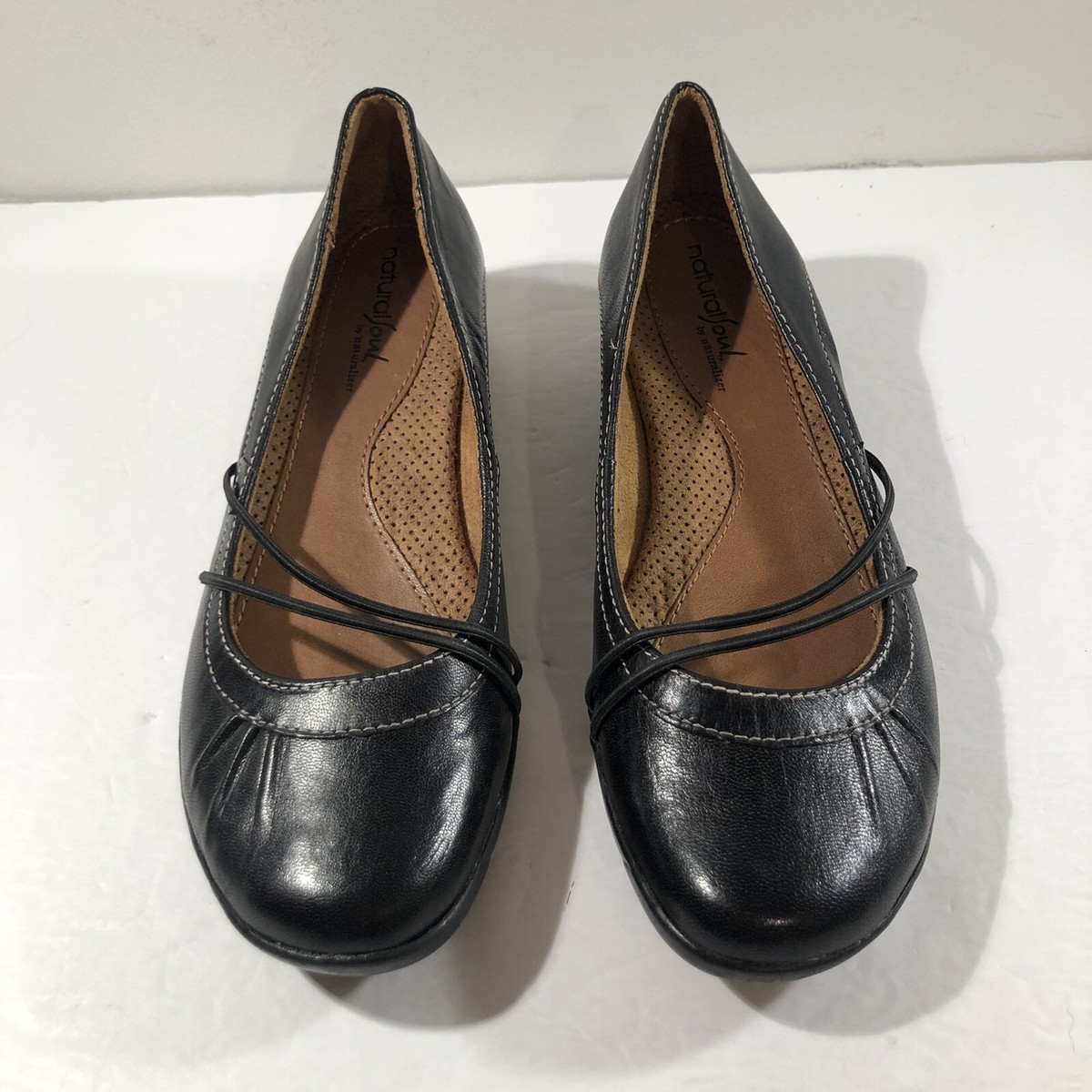 Natural Soul Naturalizer Shoes Womens M Nerman Ballet Flats Black  Leather