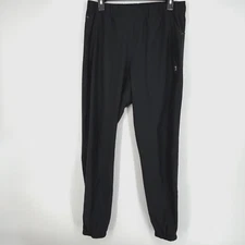 Layer 8 Womens Medium Jogger Style Track Pants Black Elastic Waist Pockets