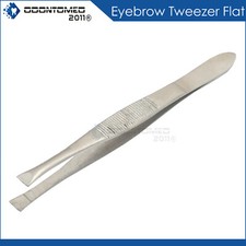 1X Professional Eyebrow Tweezer Flat Tip Stainless Steel Beauty Tool
