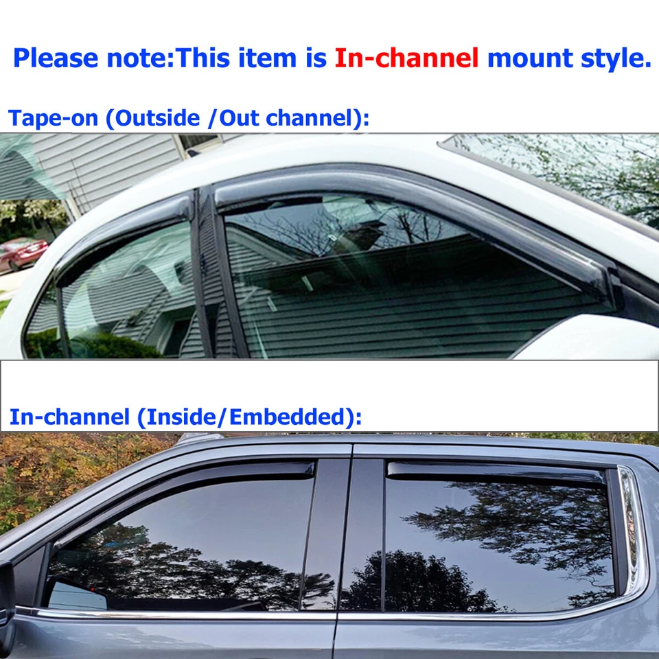 Fits 2000-2006 GMC Yukon XL 2500 In-channel Smoke Rain Guard Window Vent Visor Foto 4 de 4