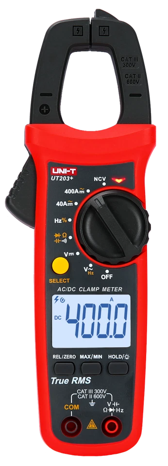 UT203+ TRMS AC DC Zangen Multimeter Zangenamperemeter Stromzange 400A 600V NCV - Bild 3 von 4