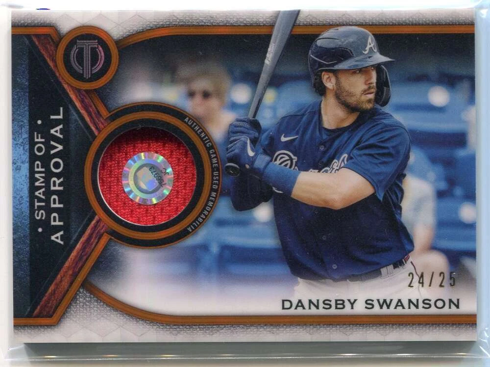 2021 Topps Tribute Stamp of Approval Relics Orange Dansby Swanson
