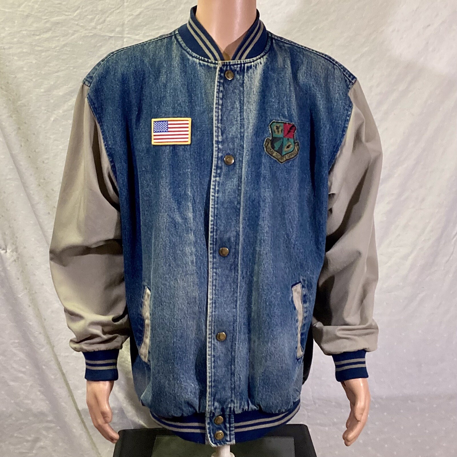 Luna Pier Denim Varsity Jacket Men's XL Vintage “… Gem