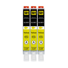 3x XXL Drucker Patrone für Canon CLI-581 Y Gelb TS705 TS6150 TS6350 TR8550