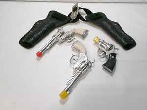 Two Leslie Henry, Halco Cap Guns, Holster, Buckle, Diamond H Pistol,  Extra Gun