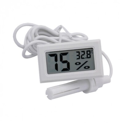 THERMOMETER HYGROMETER DIGITAL LCD MIT SONDE 1 METER, RAUM, KÜHLSCHRANK, AQUARIUM