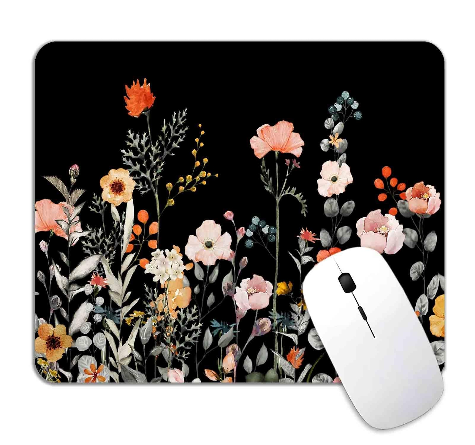 Garden Blooming Flowers Mouse Pad Colourful Wildflowers Floral Mouse Mat with...