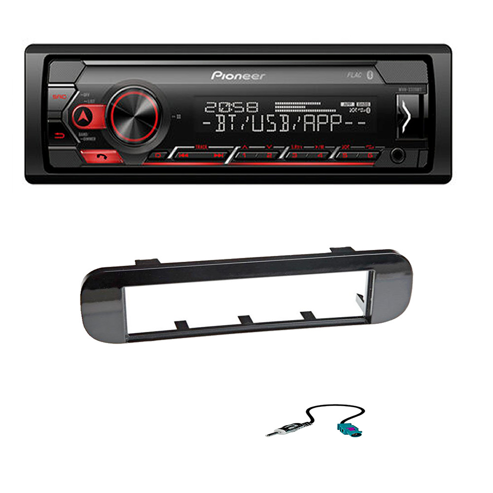 Autoradio Pioneer MVH-S320BT + Kit Fiat Panda Nero Lucido - Garanzia Italia