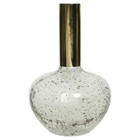Vase Blumenvase Tischvase Glasvase Glas Transparent Goldgelb H 38 Cm
