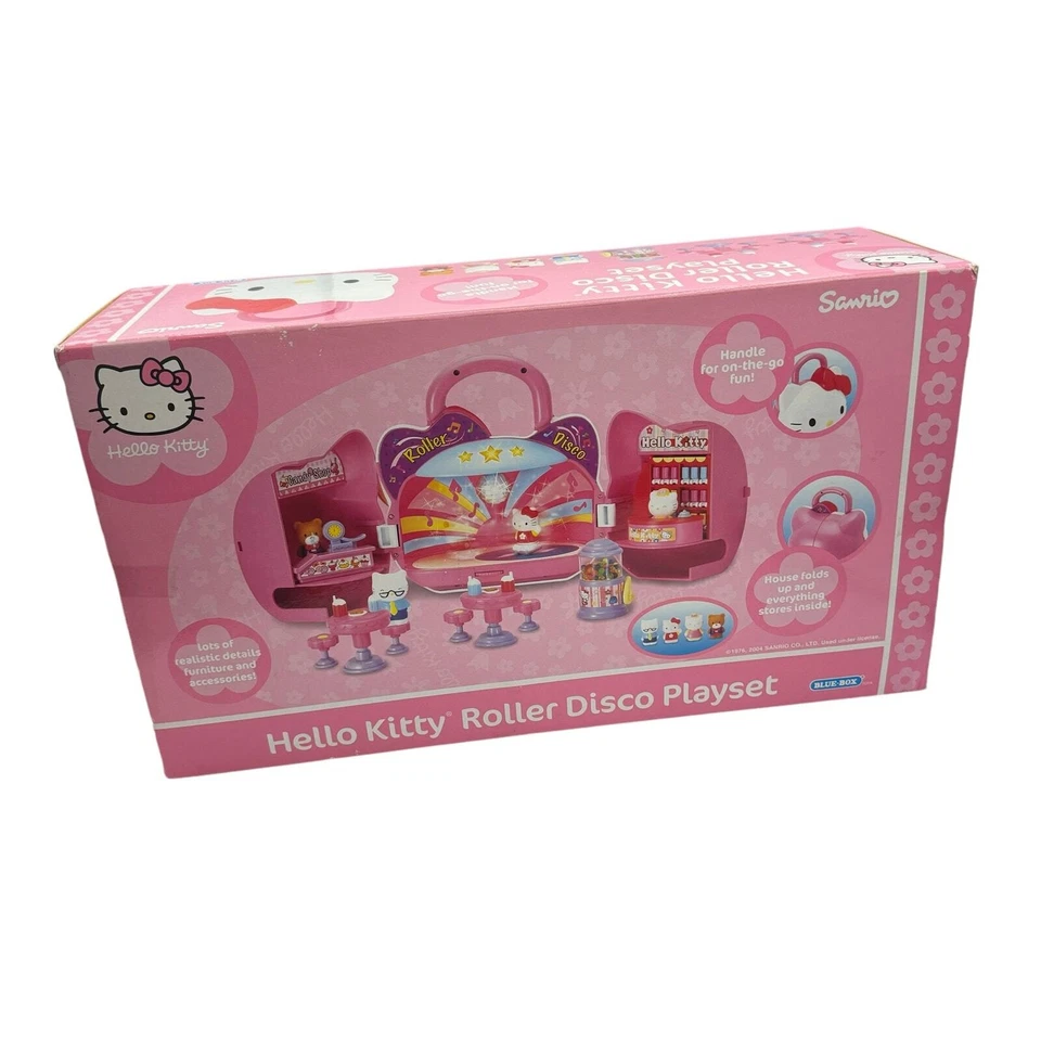 De colección Y2K 00s Sanrio Caja Azul Hello Kitty Roller Disco Juego 2004 Kawaii Foto 4 de 4