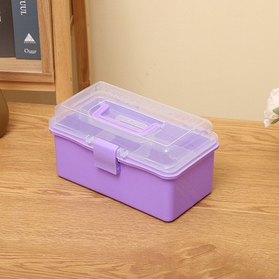 2 Layers Large Capacity Storage Box Foldable Multifunctional Makeup Organizer^