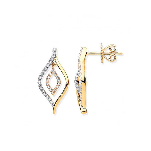 9ct Yellow Gold Diamond 0.25ct Drop Earrings eBay