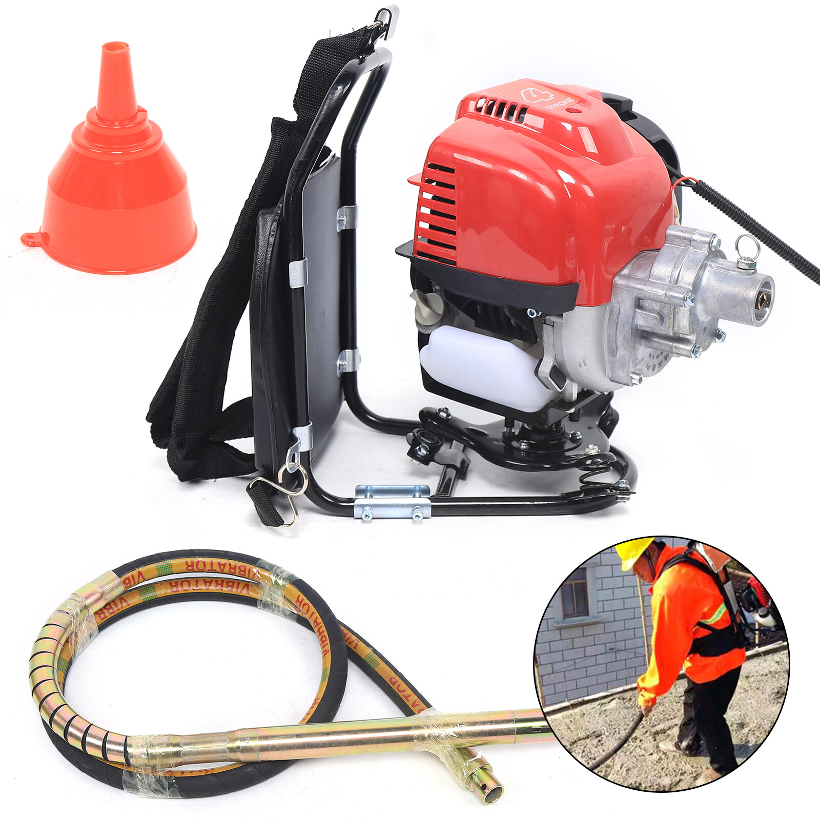 1.4HP Concrete Vibrator Backpack 38.7CC 4-Stroke Gasoline Engine Single Cylinder