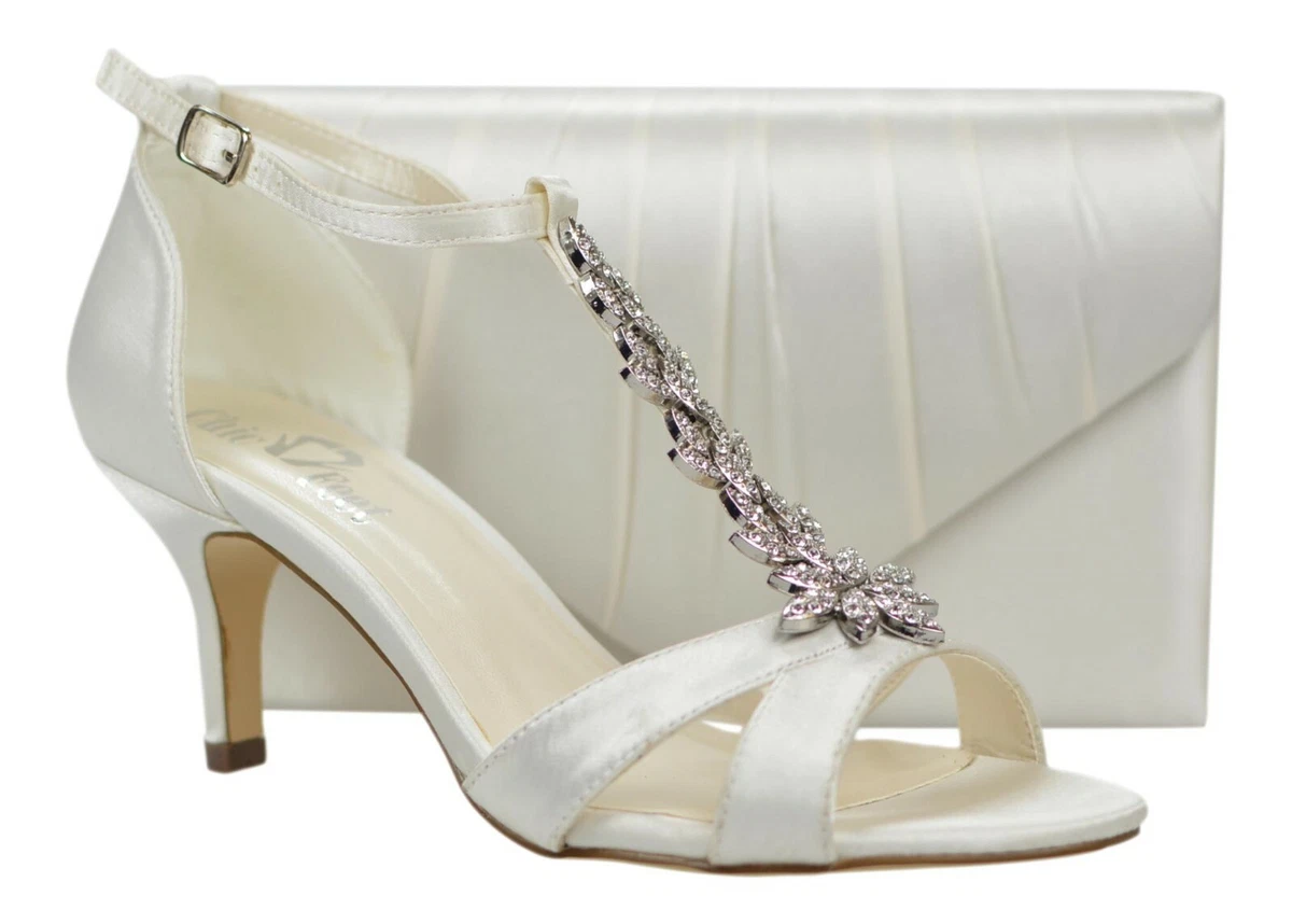 Ivory sandals mid deals heel