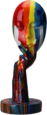 Simple Creative Colorful Female Face Art Statue Thinker Sculpture Abstract Chara