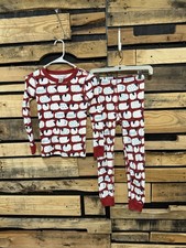 The Company Store Kids Unisex Sheep Print Organic Cotton Pajama Set Size 10