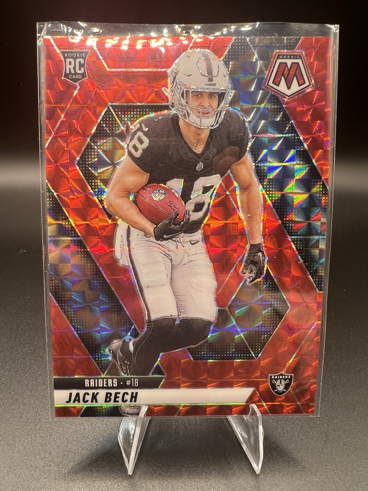 2025 Panini Mosaic - Rookies Jack Bech #349 Red Mosaic Prizm (RC)