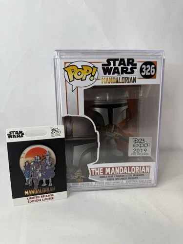 Funko POP! Star Wars: The Mandalorian #326 D23 Expo Exclusive Pre-Release + Pin