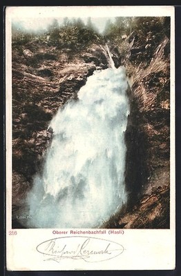 Ansichtskarte Meiringen, Oberer Reichenbachfall, Wasserfall 1903 