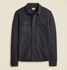 J Crew Flannel Shirt Mens Black Collared Sweater Super Soft Button Up