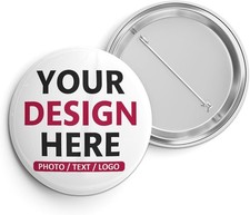 50 Custom 1.25  Buttons  Personalized Pinback Badges  Free Shipping