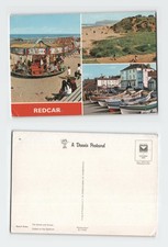 Vintage Postcard Redcar Beach Rides Sand and Dunes Cobles Seafront c1970s