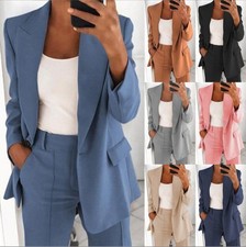 Women's Casual Blazer Suit Two Piece Business Office Wear Set Fit Jacket And Pa