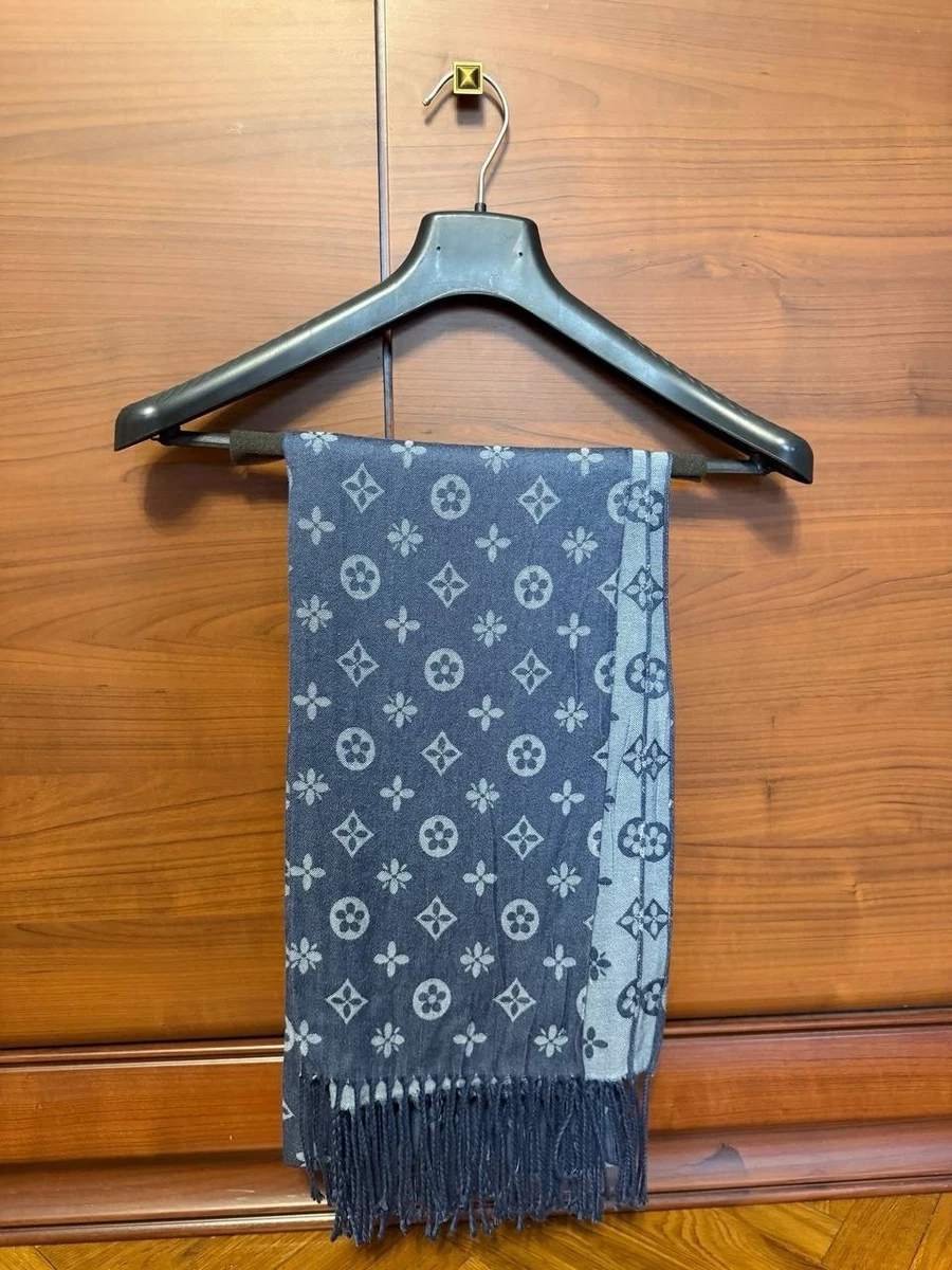 LOUIS VUITTON 大判 シルク スカーフ モノグラム ネイビー Louis Vuitton Blue Silk Scarves & Wraps for Women for sale | eBay