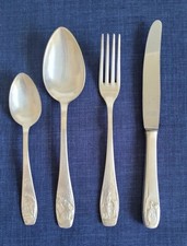 Bruckmann Kinderbesteck 4-teilig &bdquo;M&auml;rchen&ldquo;, Entwurf Hugo Cauer,  versilbert