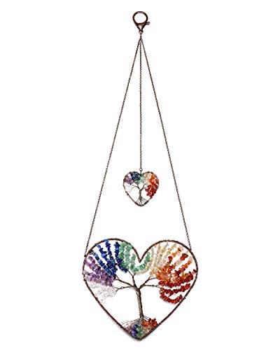 7 Chakra Kristalle Steine Liebe Herz hängend Ornament mehrfarbig - 7 Chakra - Bild 2 von 7