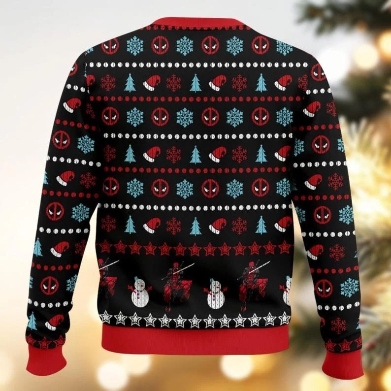 Deadpool Ugly Christmas Sweater, Hero Xmas Sweater, Deadpool Christmas Sweater