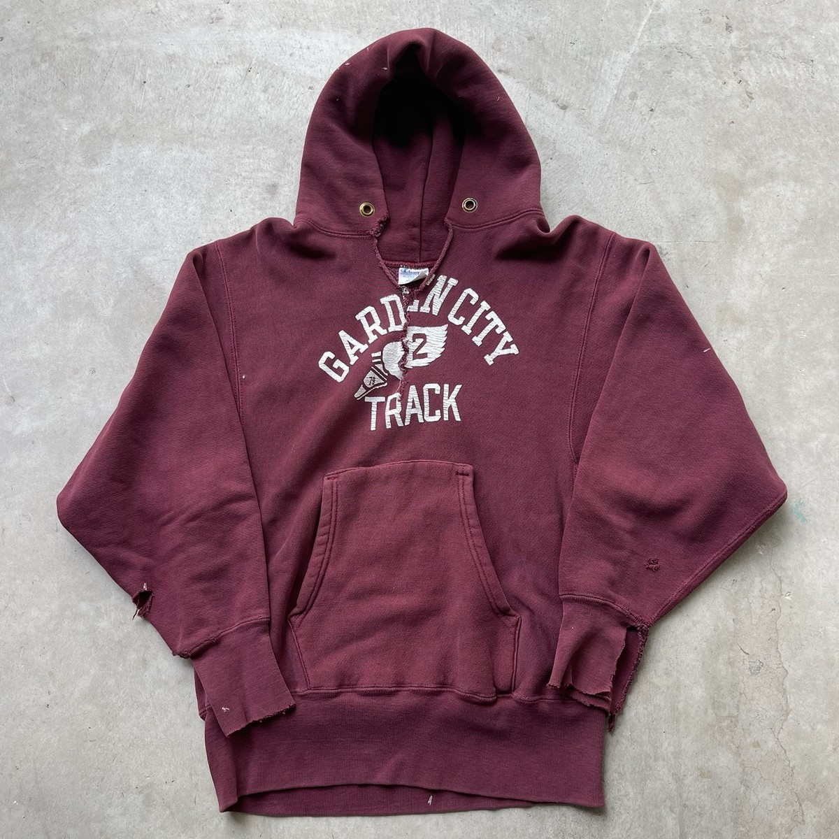ど*ん様 【Special】60s vintage hoodie fade na Vintage Champion Reverse Weave Hoodie Garden City Track Distressed