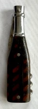 Vintage Corkscrew and Folding Knife In Shape of a Bottle w Faux Shell Handle