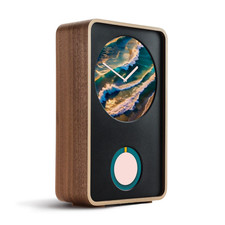 Klydoclock Digital Animated Clock - Twilight Walnut, Desk Clock Digital/analog